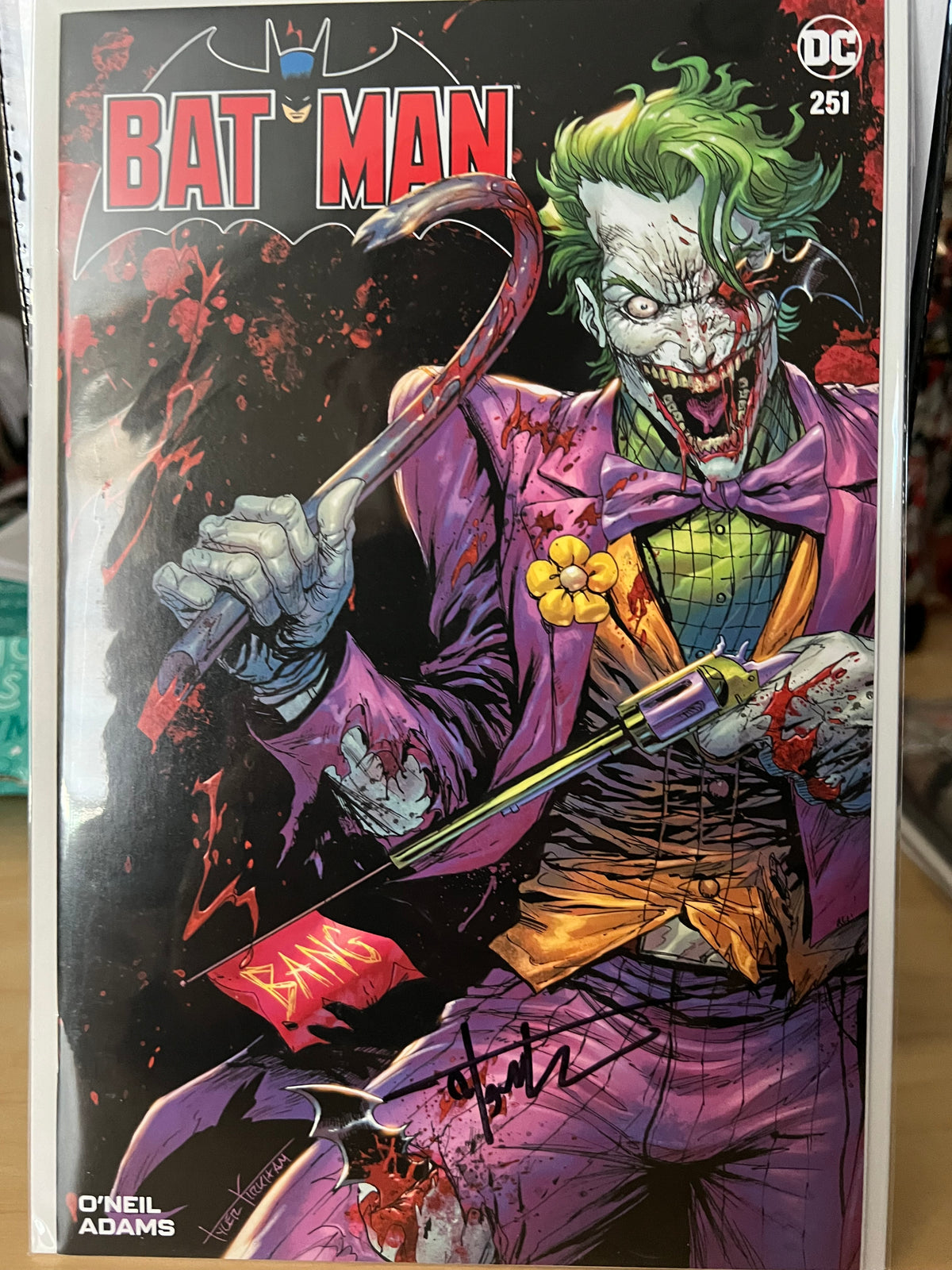 NYCC BATMAN #251 TRADE BATTLE DAMAGE SIGNED By Tyler Kirkham  W/COA