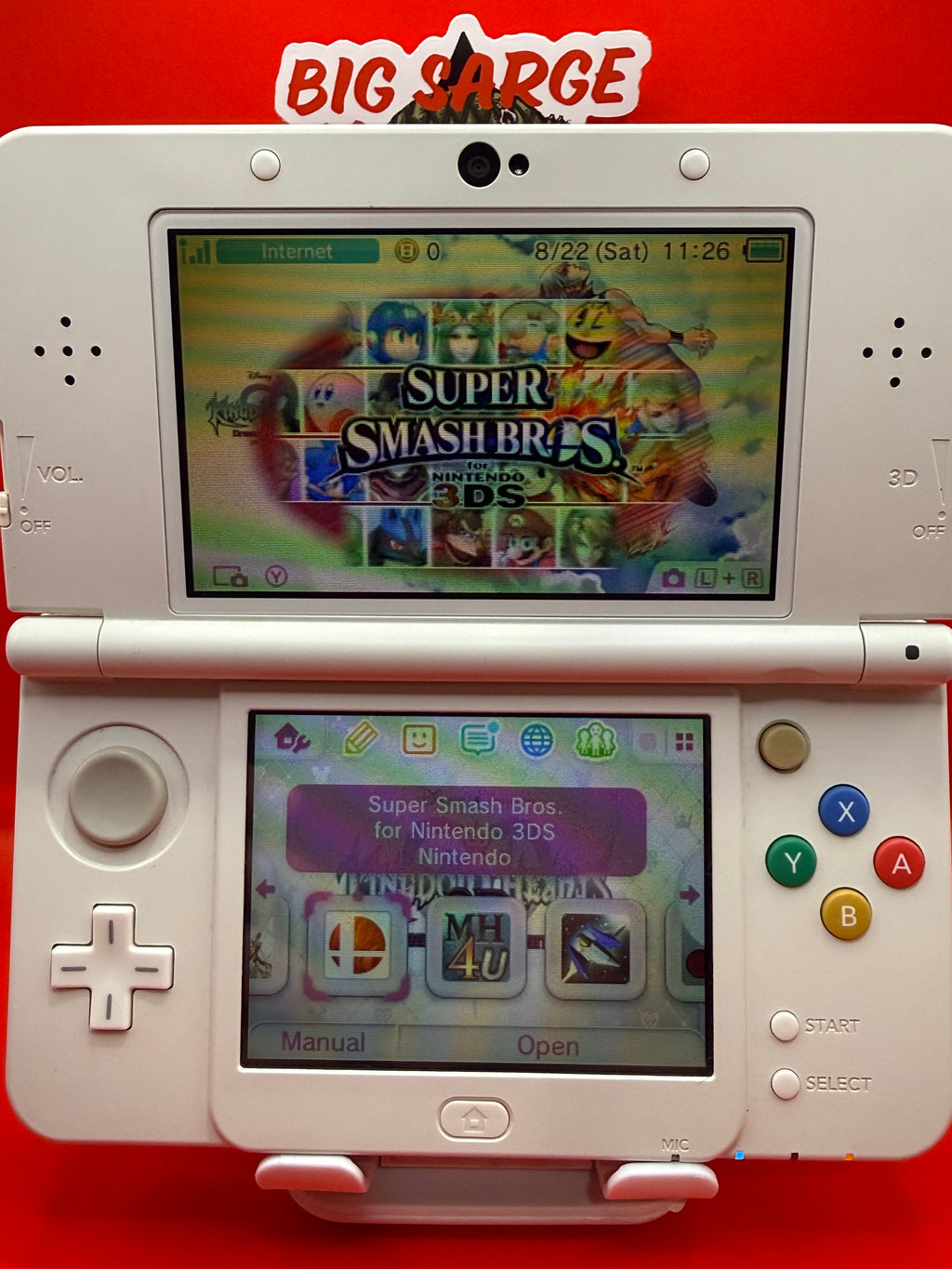 Nintendo New 3DS Super Nintendo Style – 128GB – Clean & Tested -w/ Charger.