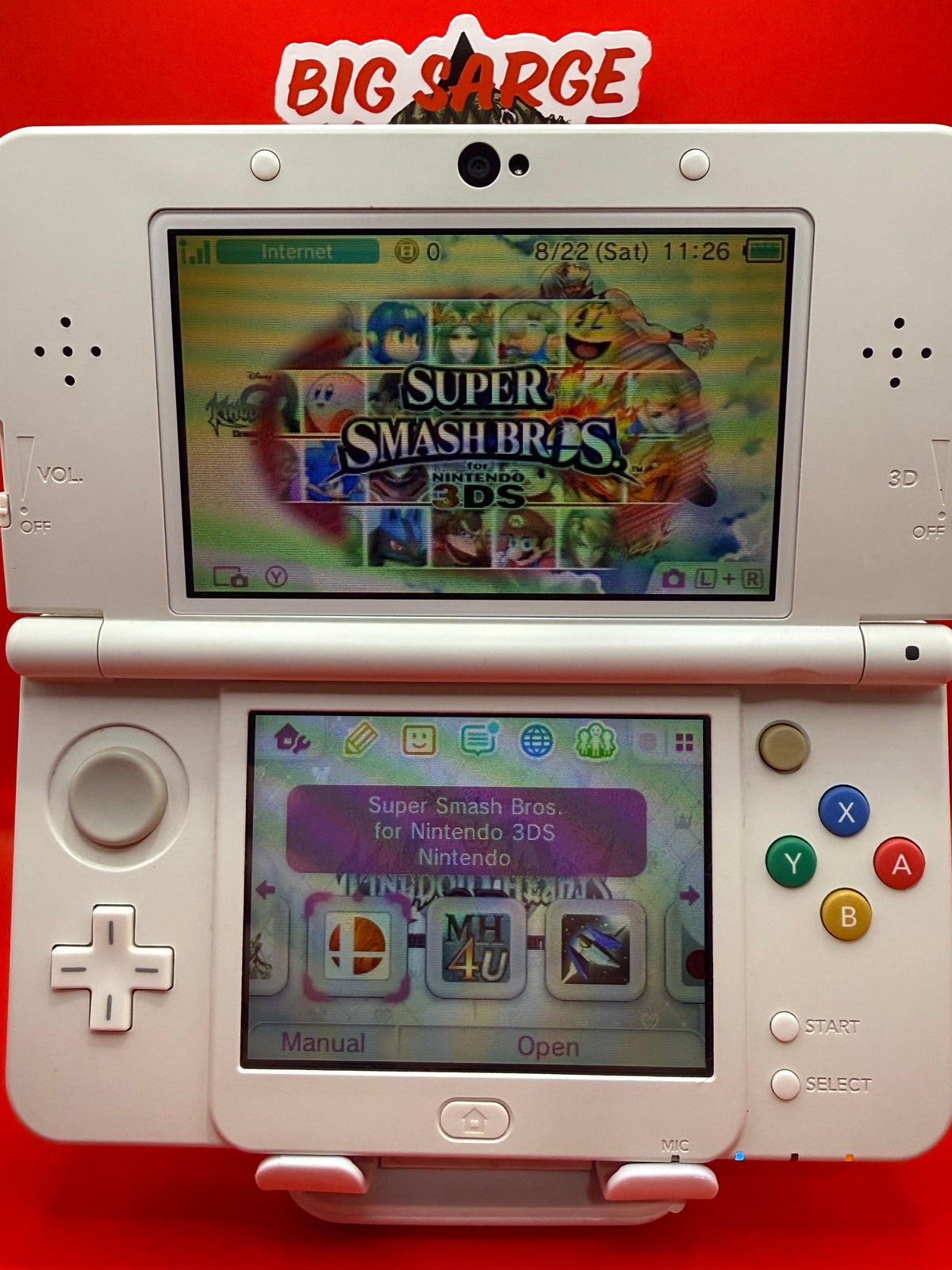 Nintendo New 3DS Super Nintendo Style – 128GB – Clean & Tested -w/ Charger.