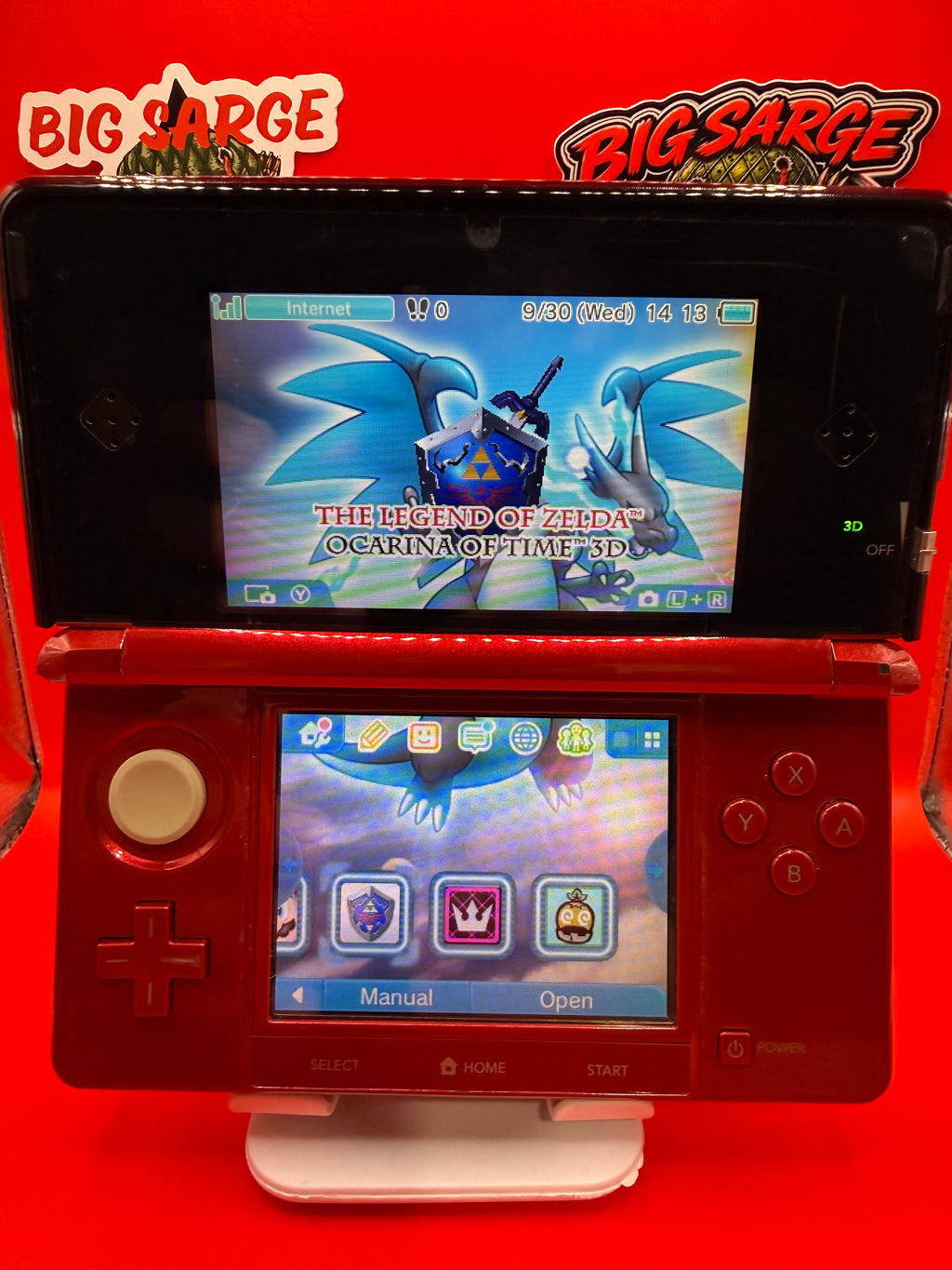 Nintendo 3DS Japanese Crimson Red – 128GB micro SD card